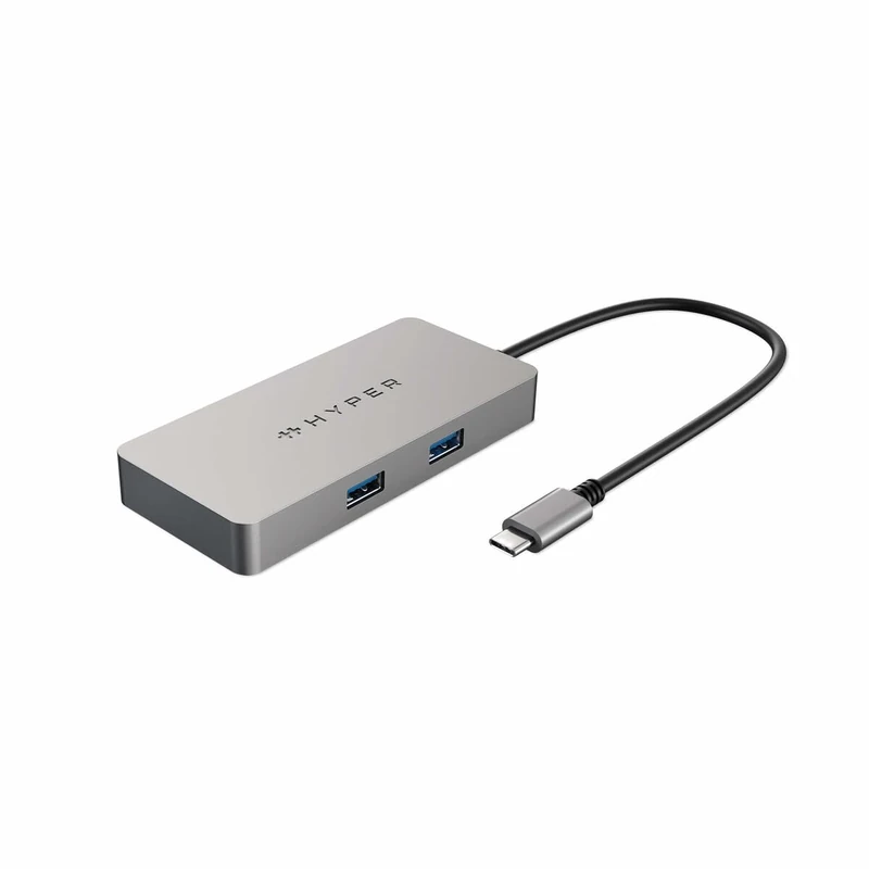 Hyper Drive 5-Port USB-C Hub, Works with Chromebook Certified, HDMI 4K 60Hz Output, Silver