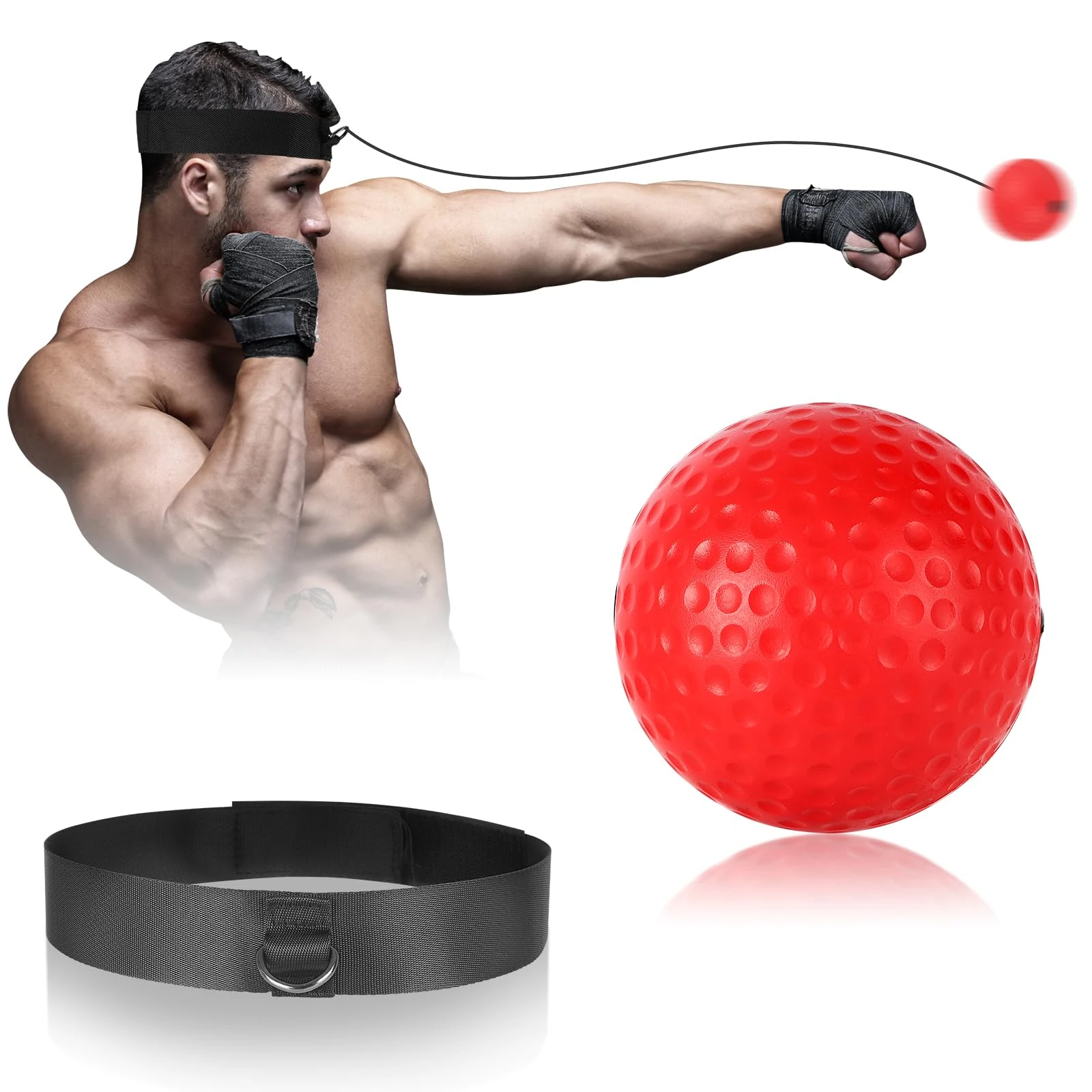 MHYS Boxing Training Reflex Ball with adjustable headband, Stocking fillers for teenage boys, Boxing Equipment for Man Women and Kids