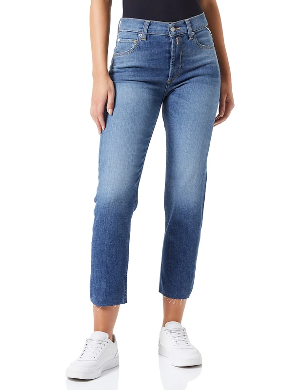 REPLAY Women's Maijke Jeans, 009 Medium Blue, 32W x 26L
