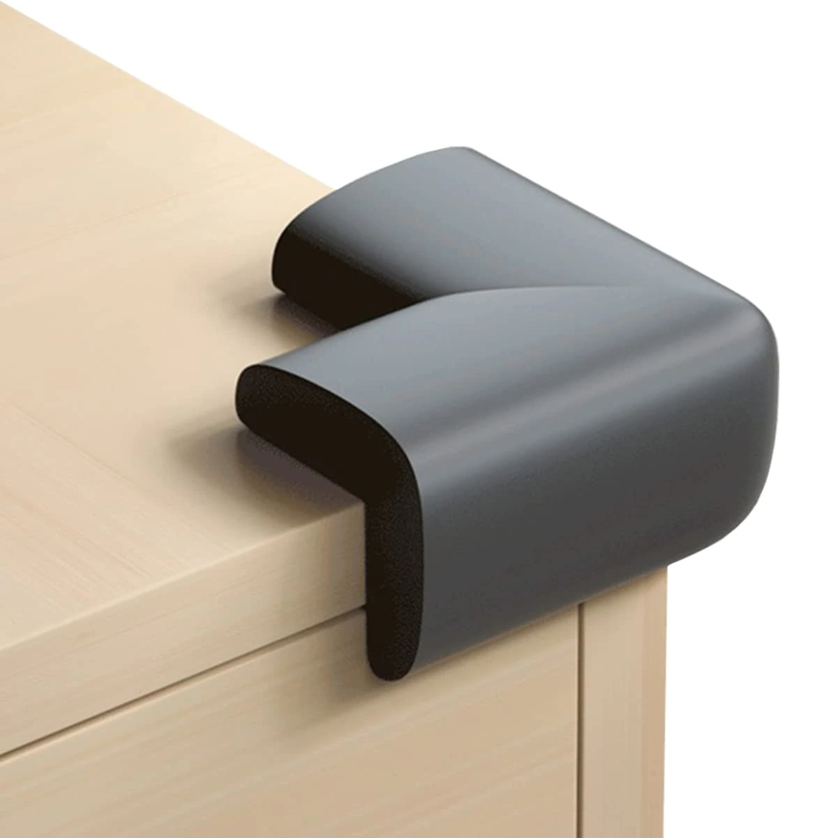 Safety Corner Protectors,4 Corner Guards for Kids and Baby Proofing, Table Protector- Corner Cushion with Strong Adhesive, Black