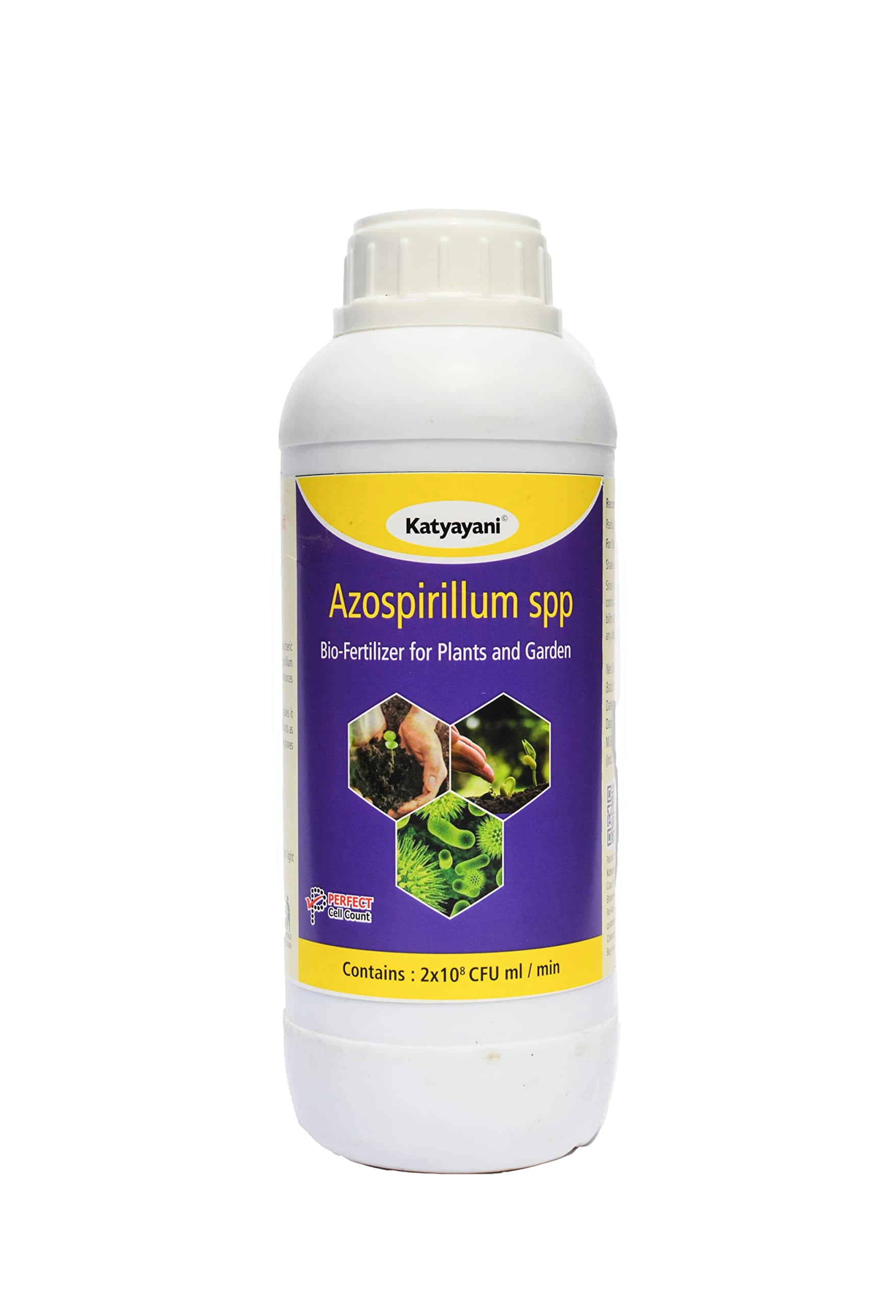 Katyayani Azospirillum Bio Fertilizer (5 x 10*8 CFU ml/min) for Plants and Home Garden Nitrogen Provider for paddy coconut cotton lime and herbs Eco Friendly Liquid Nitrogen fixing Bacteria (Set of 1)