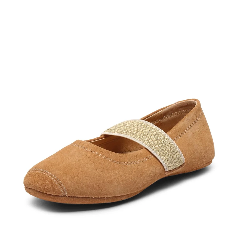 bisgaard Boy's Girl's Ballet Flat, tan, 8.5 UK Child - Image 1