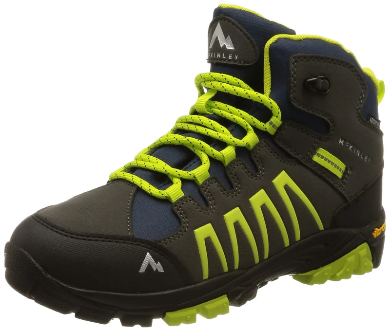 Mckinley Kids Denali Mid Aqx Ankle Boot, Anthracite/Green Lim, 3
