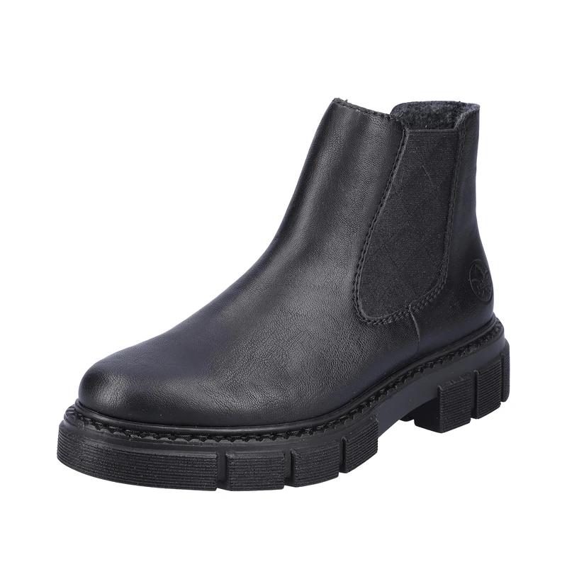 Rieker Ladies Ankle Boots with A Chunky Sole M3854-00 - Black Synthetic - UK Size 5 - EU Size 38 - US Size 7