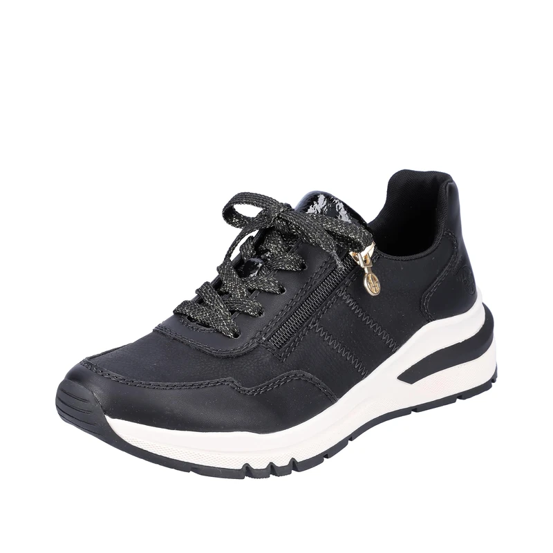 Rieker Women's Comfortable Shoes, M6601, Women's lace-up Shoes, Loose Insole, Black, 7.5 UK