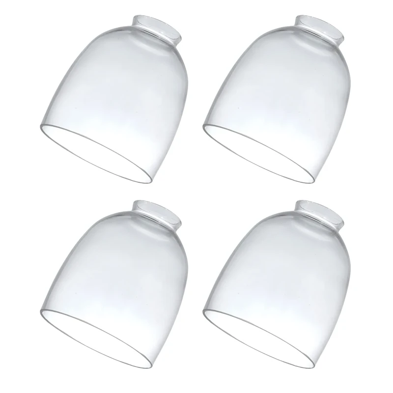 Clear Glass Shades Replacement for Ceiling Fan 4 Pack, Ceiling Fan Light Covers Replacement for Light Fixtures Vanity Pendant Lighting Chandeliers, 2-1/8" Fitter, 4.76 inch Diameter - Image 1