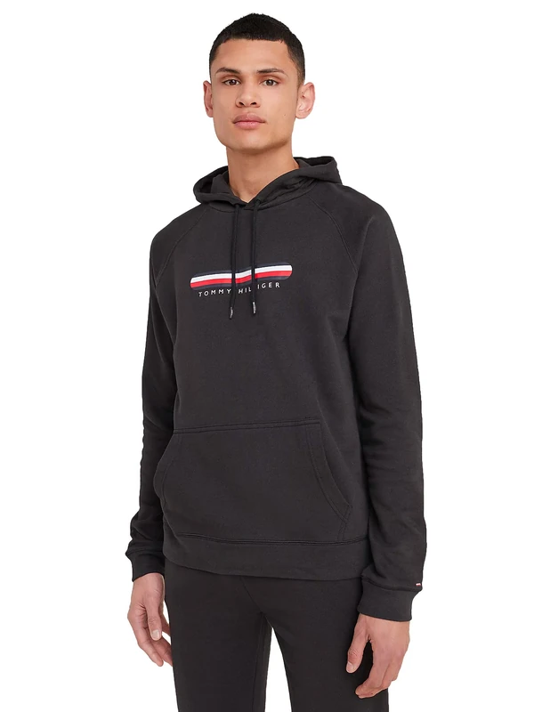 Tommy Hilfiger Men's Oh Hoodie Um0um02385 Heavyweight Knits, Black (Black), L
