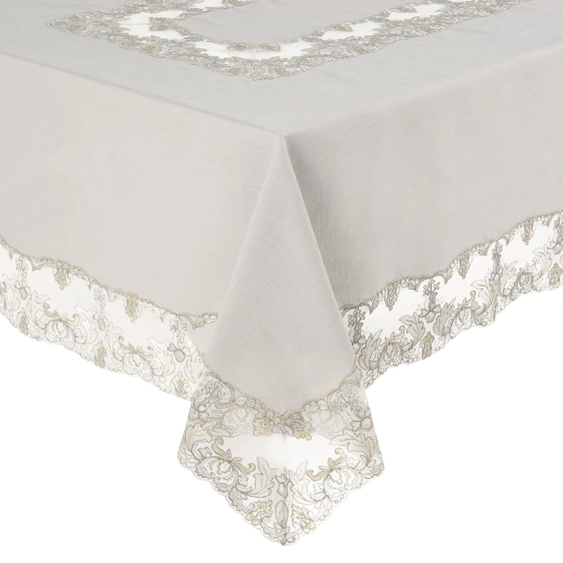 Deco Mex Valencia Tablecloth 160 x 260 cm Grey