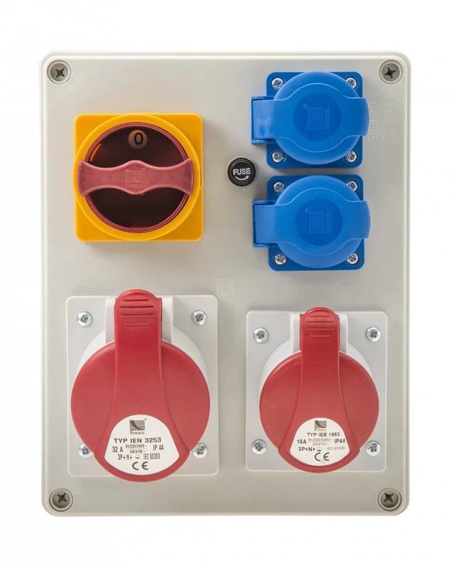 Power Distributor R-Box 240 1x32A/5P 1x16A/5P 2x250V, Output L/P IP44 B.1095W Handball Shoe 5905793080282