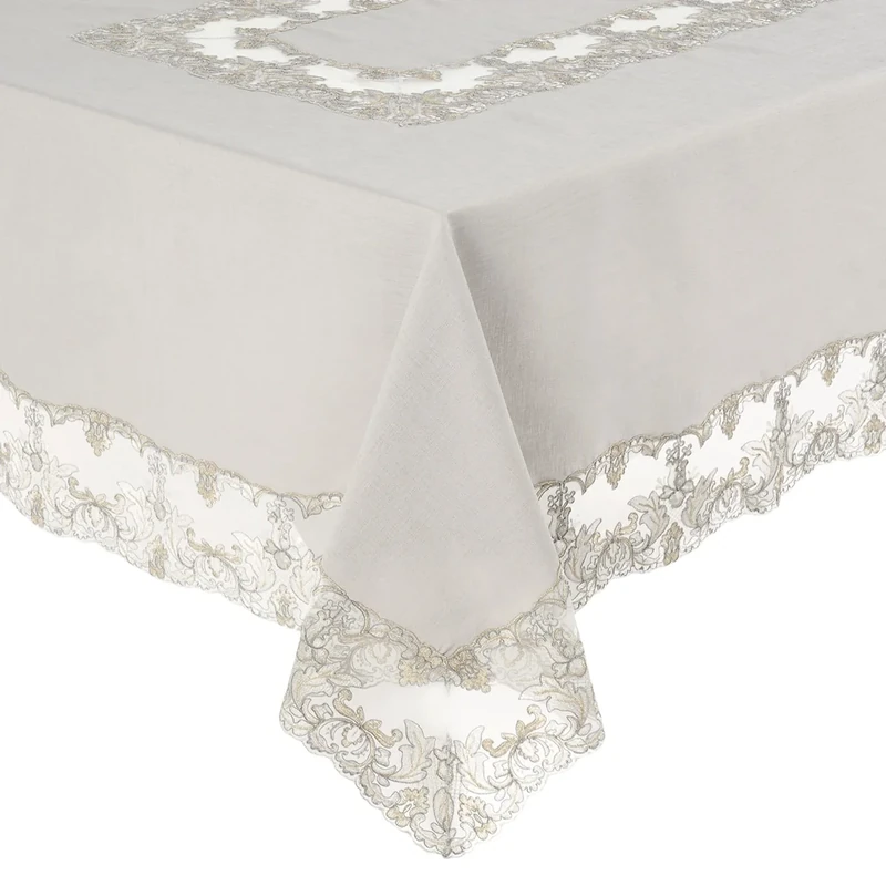 Deco Mex Valencia Tablecloth 180 x 320 cm Grey