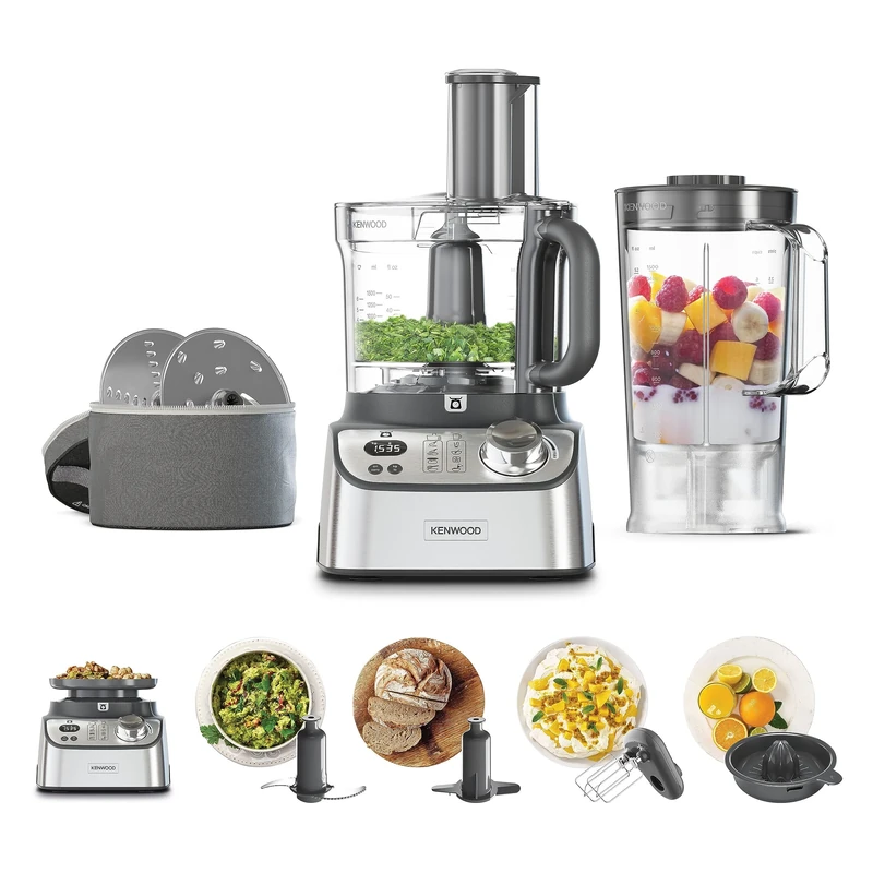 Kenwood FDM71.450SS MulticolorPro Express Weigh food processor with 8 accessories, adjustable speed with pulse function, integrated digital scale, capacity 3 l, Silver,Silver.