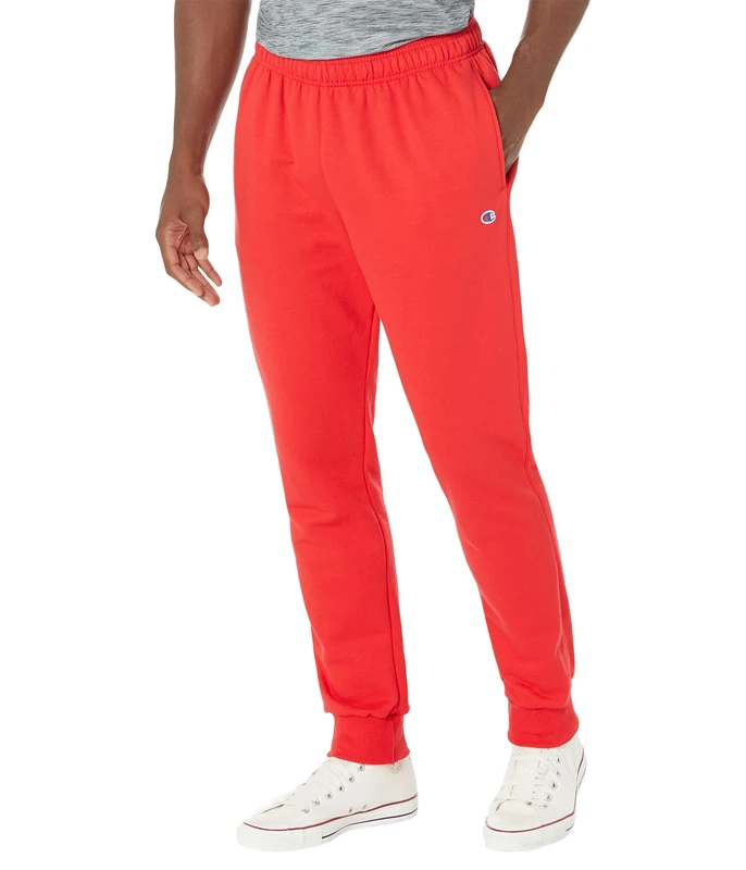 Champion Men's, Powerblend, Fleece Joggers, Comfortable Sweatpants (Reg. Or Big & Tall), Scarlet C Patch Logo, XXL