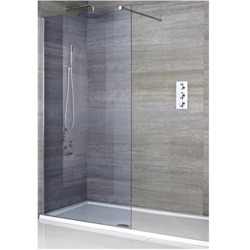 Milano Portland Chrome Smoked Glass Shower Enclosure - 1200x900mm