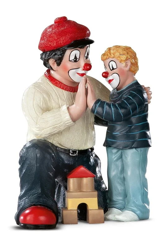 GILDE Clown Gib Mir Five Resin Decorative Figure and Collectible Multi-Coloured 11 cm High 8 cm Wide 7 cm Deep