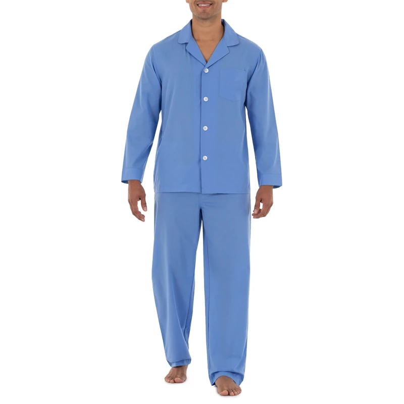 Fruit of the Loom Men's Pyjama Set, azure blue, XL - Image 1