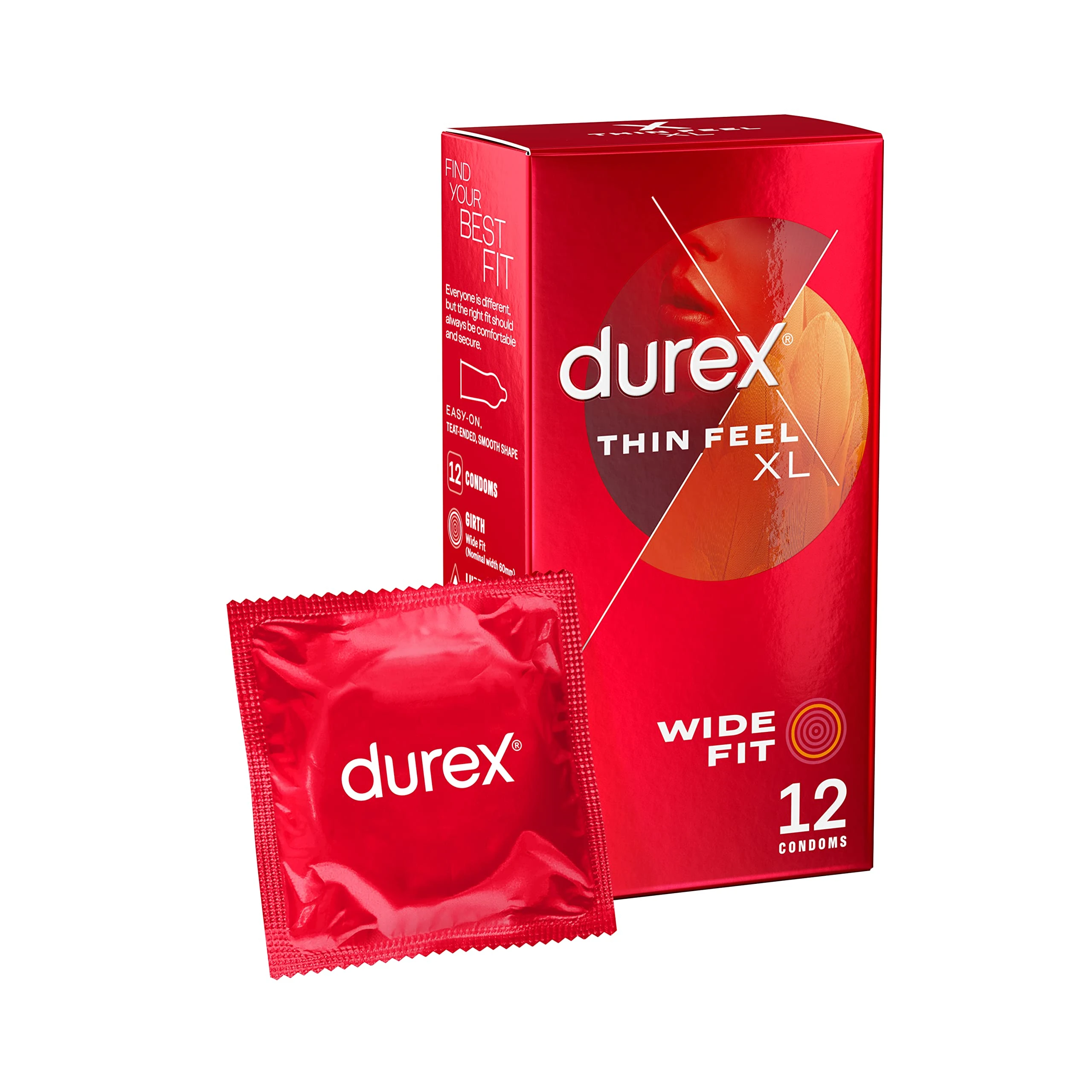 Durex Thin Feel XL Condoms, Pack of 12