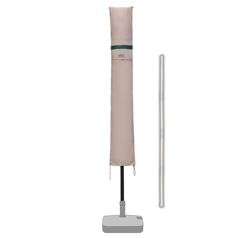 Sekey Protective cover for diameter 200 cm/200 x 150 cm/200 x 125 cm, parasol, parasol cover with air vents, 100% polyester, khaki. - Image 1