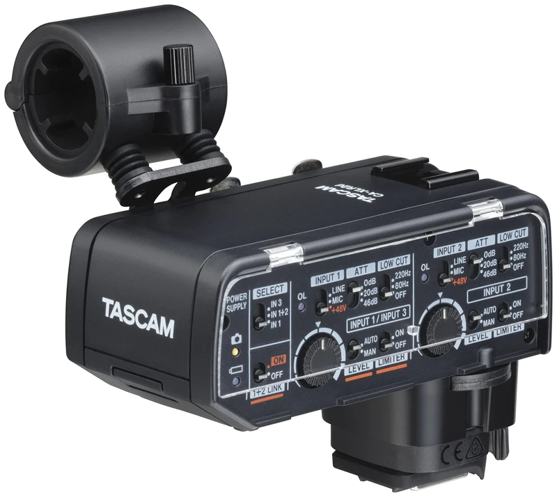Tascam CA-XLR2d-C - Canon Kit XLR Microphone Adapter for Mirrorless Cameras, Black