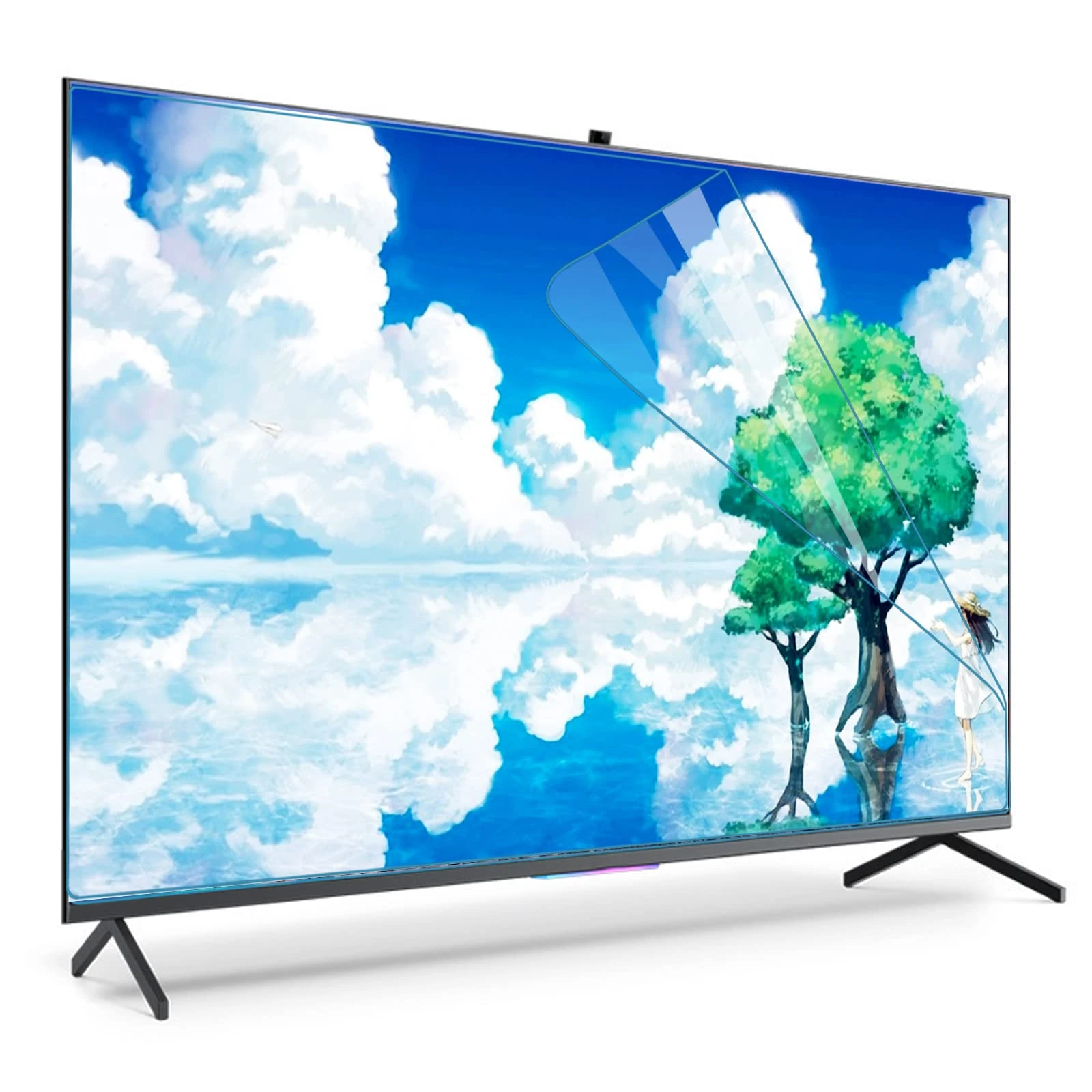 XQHD Anti Blue Light TV Screen Protector for 32-75 Inch, Anti Scratch LCD Display Protector Film Anti Fingerprint Film for LCD, LED, OLED, QLED 4K HDTV,HD-60in(1338X756) mm