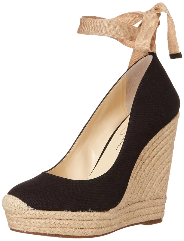 Jessica Simpson Women's Zexie Espadrille Wedge Platform, Black, 10, Black, 8 UK
