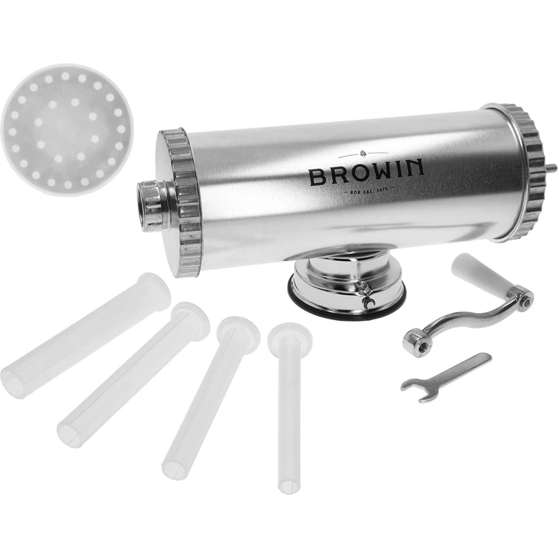 Browin 311020 Stuffer Machine 2,5 kg Stell Manual, Stainless Steel, Horizontal Sausage Filler 2.5 kg