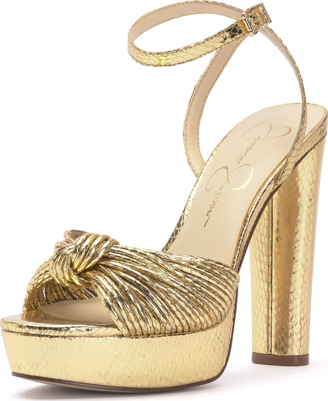 Jessica Simpson Women's Immie Heeled Sandal, Gold, 5 UK