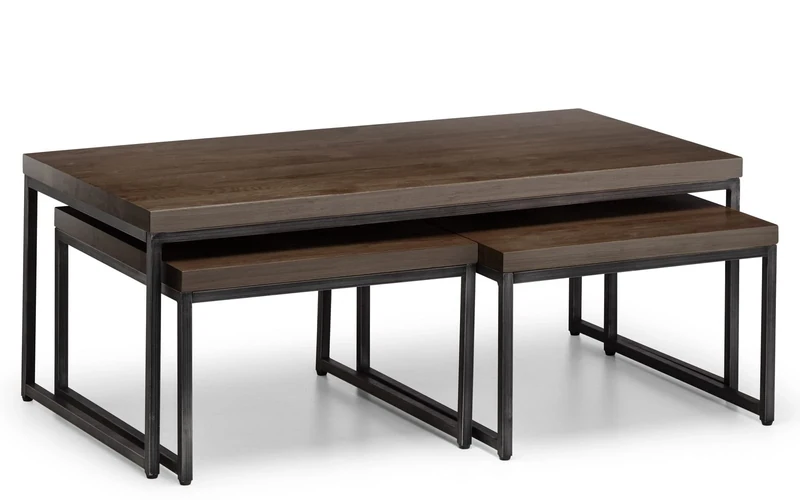 Julian Bowen Brooklyn Nesting Coffee Tables, Dark Oak