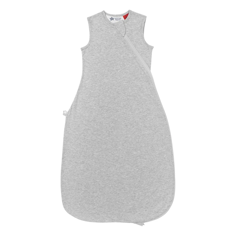 Tommee Tippee Baby Sleep Bag, 6-18m, 1.0 Tog for 20-24°C, Sky Grey Marl, Hip-Healthy Design, Soft Cotton-Rich Fabric, Open Arm Sleeping Bag, Bottom to Top Zip
