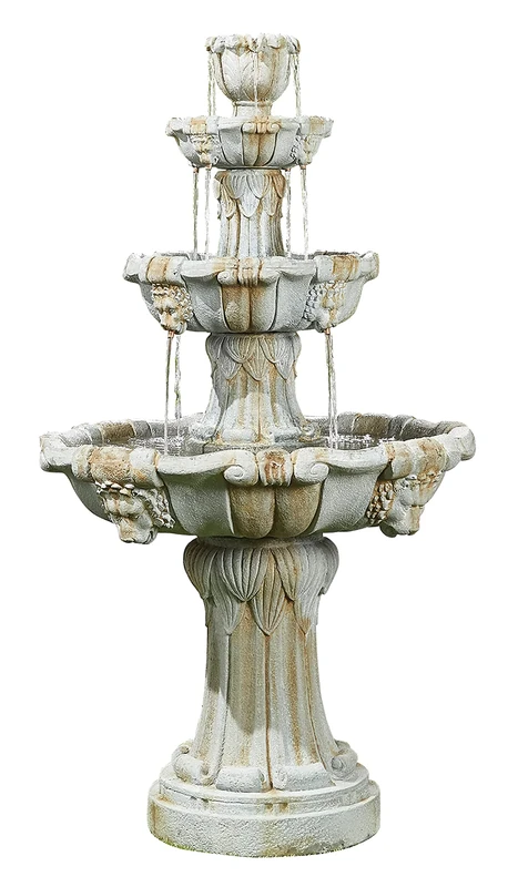 Easy Fountain Lioness Fountain, Glassfibre Reinforced Concrete (GRC), Natural, One Siz Garden Water Feature – Self-Contained Outdoor Fountain with Recirculating Pump, Polyresin, for Patio & Garden