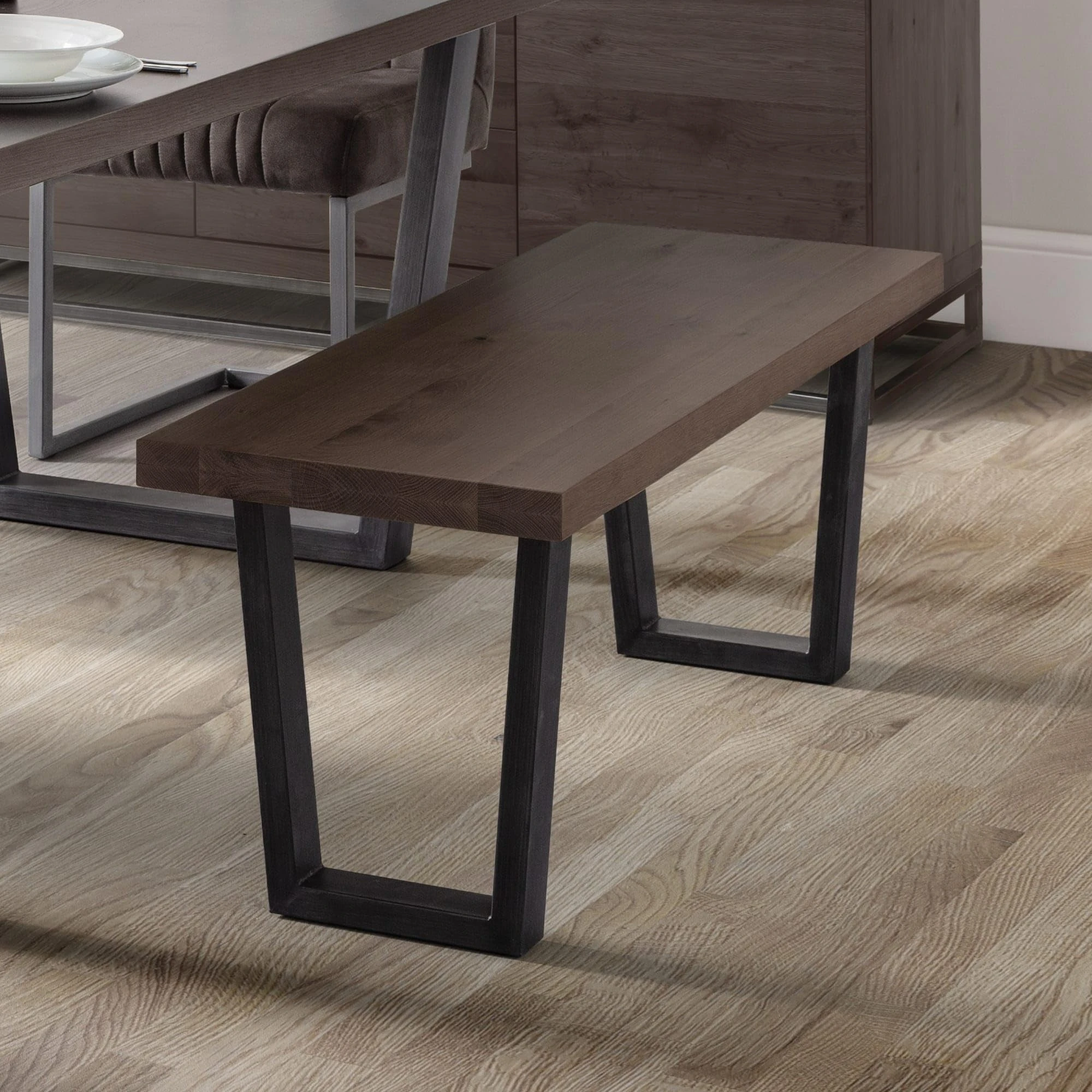 Julian Bowen Brooklyn Bench, Dark Oak