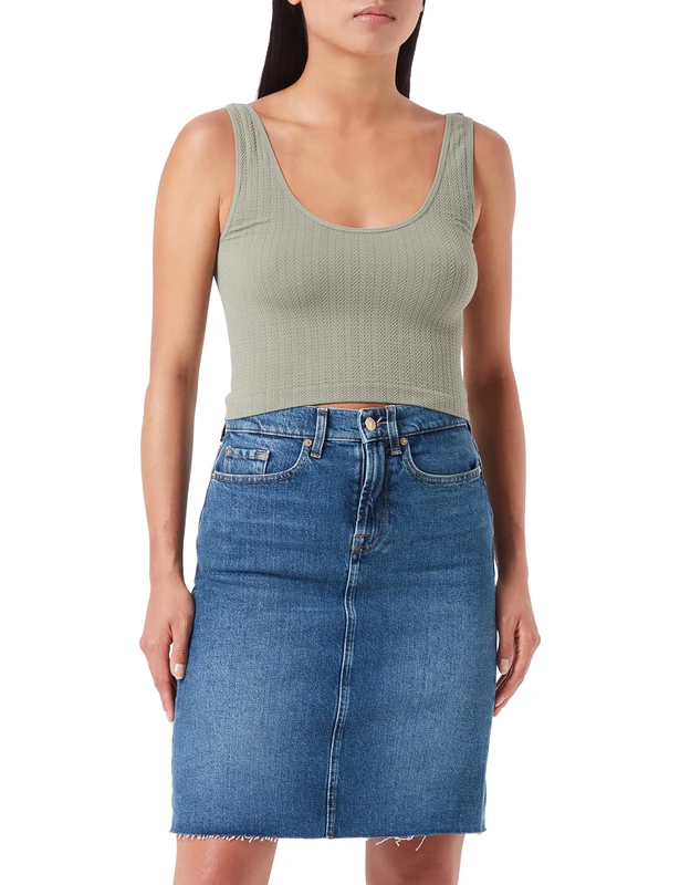 7 For All Mankind Women's Freya Skirt Street Wise, Mid Blue, Regular