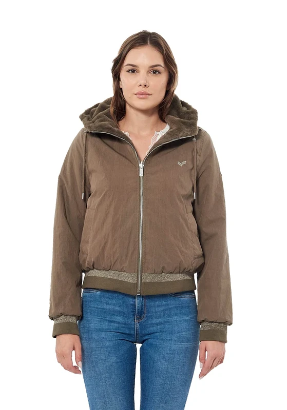 Kaporal Women's Reversible Hooded Jacket, TAUPAK Brown, XS