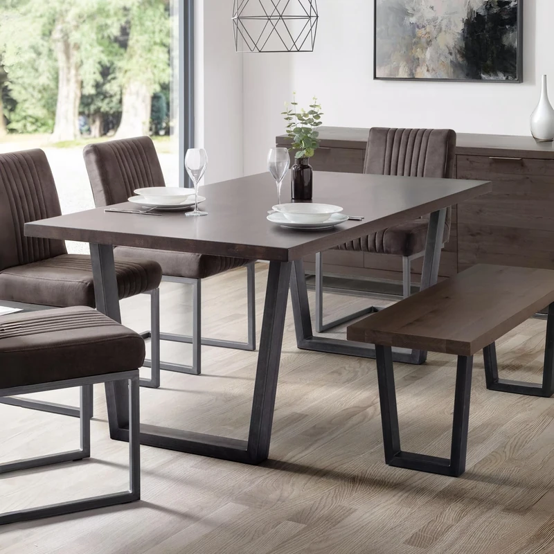 Julian Bowen Brooklyn Dining Table, Dark Oak