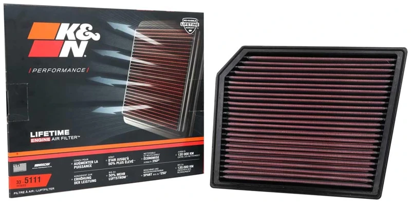 K&N Replacement air filter compatible with BMW M135i 2021- / M235i xDrive Gran Coupe 2020- / X2 M35i 2019- & Mini Countryman JCW 2021- (33-5111),Red