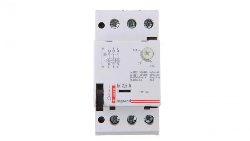 Motor circuit breaker 3P 0,55kW 1-1,6A M 250 1,6 606805 legrand 3245066068053