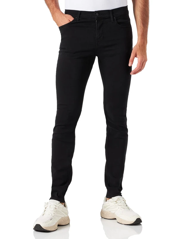 7 For All Mankind Men's Paxtyn Tapered Luxe Performance Plus Jeans, Black, 31W x 31L