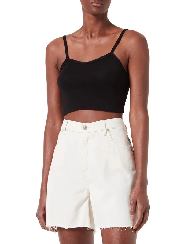 7 For All Mankind Women's Billie Denim Shorts, Ecru, Regular - Image 1