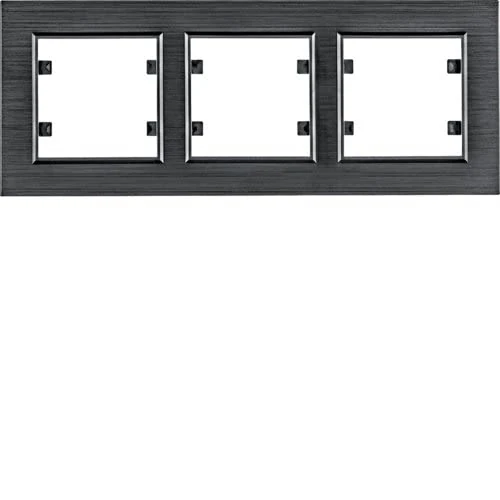 Lumina Passion WL9233 Hager Polo 8694407002396 Frame Triple Horizontal Aluminium Black - Image 1