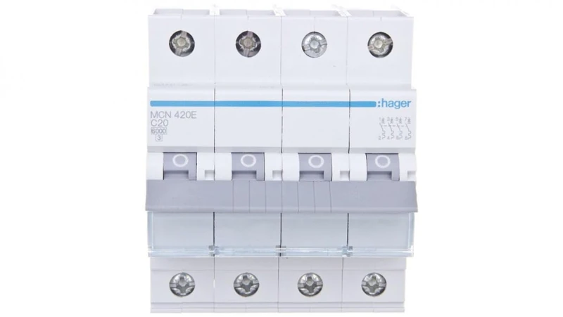 Circuit Breaker 4P C 20A 6kA AC MCN420E hager polo 3250614314131