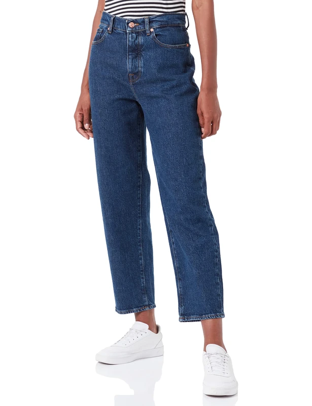 7 For All Mankind Women's Dylan Undercover Jeans, Dark Blue, 32W x 32L - Image 1