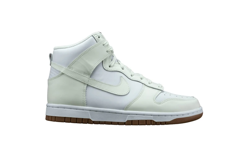 NIKE Women's Dunk High Sneaker, White Light Carbon Platinum Tint, 5.5 UK