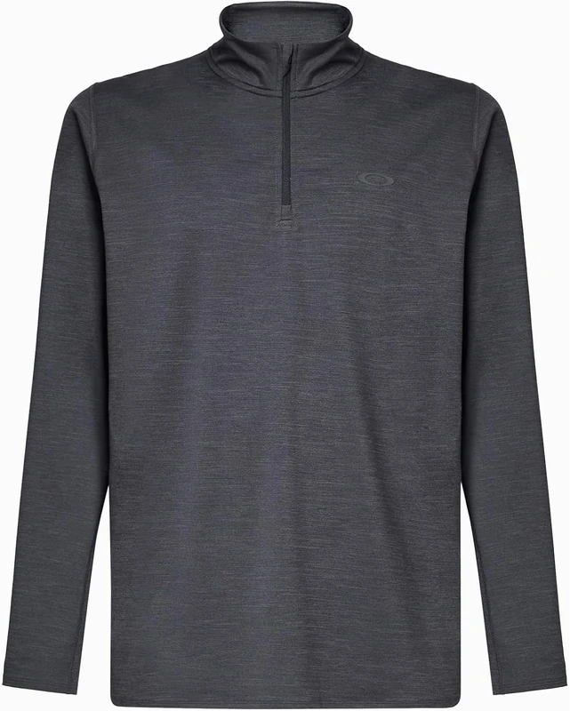 Oakley Men's Gravity Range Quarter Sweatshirt, Blackout Heather, Medium