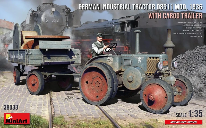 Miniart 1:35 - German Tractor D8511 Mod 1936 w/Trailer