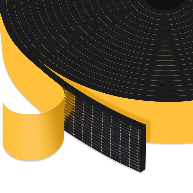 YIMIKI Weather Stripping Seal 25mm(W) x 3mm(T),Self Adhesive Foam Tape,Windows Doors Insulation Seal Tape,Soundproof Shockproof Foam Insulation Tape,2 Rolls, Total 10M Long