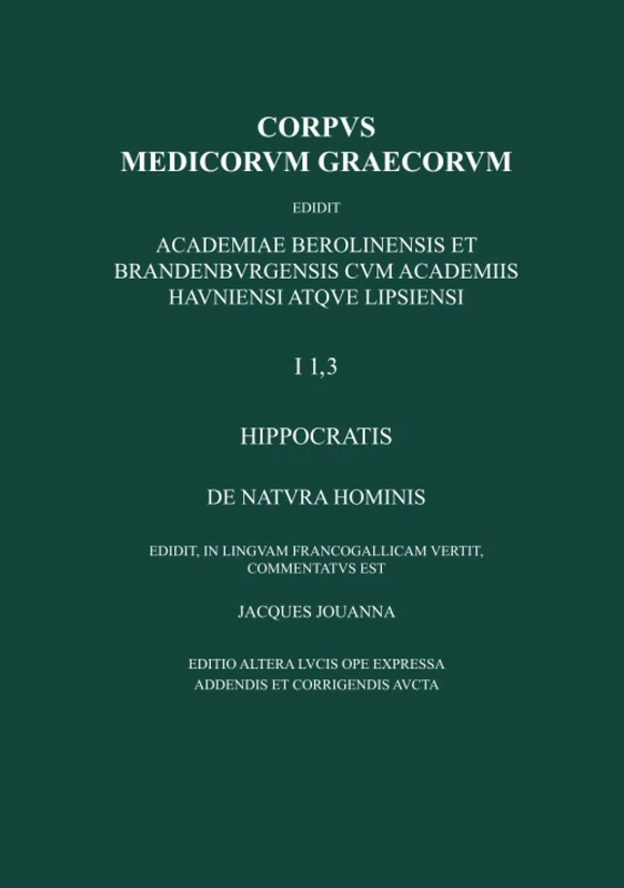 De natura hominis: La nature de l'homme (Corpus Medicorum Graecorum [CMG] I 1,3) - Image 1