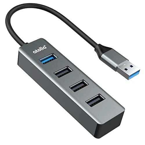 USB Hub, atolla 4-in-1 USB 3.0 Hub Aluminum USB Splitter with 1 USB 3.0 Port and 3 USB 2.0 Ports for Laptop USB Extension Compatible Windows10/8/7, Vista, XP, Mac OS X, Linux and More…