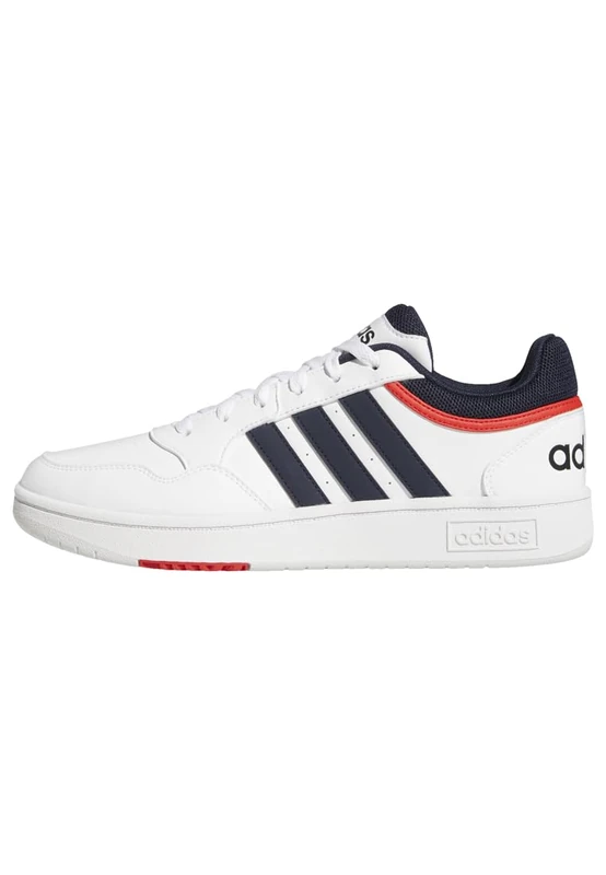 adidas Men's Hoops 3.0 Low Classic Vintage Shoes, Cloud White/Legend Ink/Vivid Red, 7.5 UK