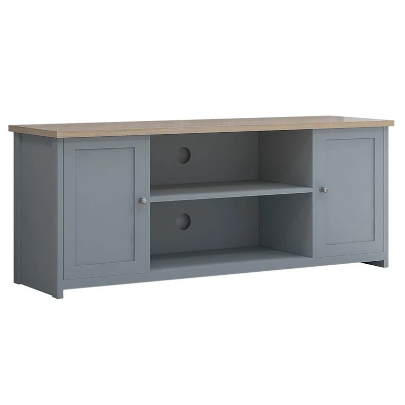 FWStyle Westbury Oak Effect TV Unit, Large, Matt Grey