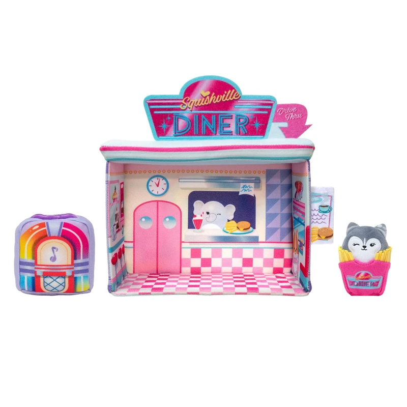 Squishville Darling Diner Playset with 2-Inch Heidi the Husky - Image 1