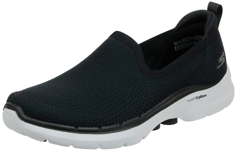 Skechers Women's Go Walk 6 Sneaker, Black 124505, 2.5 UK